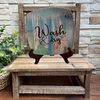 SQUARE Plastic PLATE Farmhouse Country Wall Art Shelf Sitter Decoupage LAUNDRY ON LINE - WASH AND DRY Handmade Gift Idea Crafters Delight - JAMsCraftCloset