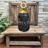 GLASS BOTTLE-JUG With Decoupaged Black and Gold STRONG MOONSHINE XXX Shelf Sitter Home Decor Country Farmhouse Decor Gift Idea - JAMsCraftCloset
