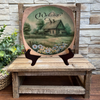 SQUARE Plastic PLATE Farmhouse Country Wall Art Shelf Sitter Decoupage FARMHOUSE DAISIES - WELCOME Handmade Gift Idea Crafters Delight - JAMsCraftCloset