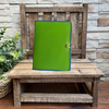 Vintage Lime Green and Aqua Trimmed Soft Plastic tri-fold Portfolio With File Folder Section - Document Pocket - Pen Holders - 2 Smaller Pockets - Pre-Owned - JAMsCraftCloset