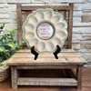 WHITE PLASTIC ROUND DEVILED EGG HOLDER Decoupaged Hand Painted IM HERE FOR THE DEVILED EGGS - Home KITCHEN Decor Shelf Sitter - JAMsCraftCloset
