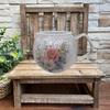 Glass PITCHER Decoupaged PINK ROSES Wedding Decor Shelf Sitter Basket Shabby Chic Victorian BoHo Home Decor Gift Idea - JAMsCraftCloset