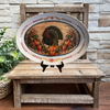 Plastic OVAL WHITE TRAY Farmhouse Country Kitchen Home Thanksgiving Decor TURKEY AND PUMPKINS Wall Art Shelf Sitter Handmade &nbsp;- JAMsCraftCloset