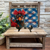 Antique Roof Slate Hand Painted DECOUPAGED - FLUENT IN FOWL LANGUAGE - WHIMSICAL HEN - Unique Country Farmhouse Wall Art Gift - JAMsCraftCloset