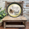 Galvanized Metal Round TRAY Farmhouse Country Shelf Sitter Wall Art ALWAYS BE KIND BEE DECOR Handmade Gift Idea &nbsp;- JAMsCraftCloset