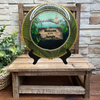 PLATE CHARGER JUNGLE DESIGN PLASTIC ROUND DECOUPAGED Upcycled Repurposed Wall Art or Shelf Sitter WELCOME TO THE JUNGLE Decor Kitchen Decor Home Decor Wall Art Gift WEDDING - JAMsCraftCloset
