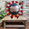 ROUND PLASTIC TRAY Red White Blue FOURTH OF JULY STARS AND STRIPES 4th of July Decor Farmhouse Lake House Country Wall Art Shelf-Sitter Handmade Decoupaged Repurposed Upcycled Gift Idea - JAMsCraftCloset