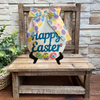 Wood Egg Chenille Bedspread Covered EASTER EGG Wall Art HAPPY EASTER Shelf-Sitter Gift Idea Unique Home Holiday Decor - JAMsCraftCloset