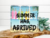 TUMBLER Full Wrap Sublimation Digital Graphic Design Download SUMMER HAS ARRIVED SVG-PNG Kitchen Patio Porch Decor Gift Picnic Crafters Delight - Digital Graphic Design - JAMsCraftCloset