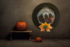 PLATE CHARGER BLACK PLASTIC ROUND DECOUPAGED Upcycled Repurposed Wall Art or Shelf Sitter THREE WITCHES Halloween Decor Home Decor Gift {{ JAMsCraftCloset }}