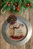 Galvanized Metal Round Charger Plate Christmas Decor Decoupaged Farmhouse Country Wall Art Shelf Sitter BELIEVE IN THE MAGIC OF SNOW Handmade Gift Idea - JAMsCraftCloset