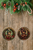 ROUND Wood Decoupaged BEARS PINK AND BLUE HAT Ornaments Handmade Christmas Ornament Package Decor WINTER Decor Gift Idea Home Decor Unique SET OF 2 - JAMsCraftCloset