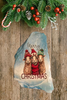 Antique West Virginia Roof Decoupaged Three GOATS MERRY CHRISTMAS Handmade Wall Art Unique Holiday Decoration Country Farmhouse Decor Gift - JAMsCraftCloset