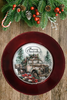 Ruby Red CHARGER PLATE Christmas Holiday Wall Art OLD TRUCK MERRY CHRISTMAS Country Farmhouse Home Holiday Decor Handmade Decoupaged Gift Idea Crafters Delight - JAMsCraftCloset
