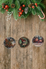 ROUND Wood Decoupaged SNOWMAN TREE Ornaments Handmade Christmas Ornament Package Decor WINTER Decor Gift Idea Home Decor Unique SET OF 3 - JAMsCraftCloset