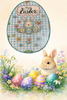 Wood Egg EASTER EGG Wall Art BUNNY WITH EGGS FLOWERS AND BLING Shelf-Sitter Gift Idea Unique Home Holiday Decor - JAMsCraftCloset