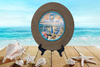 PLATE CHARGER LIGHT BROWN WOOD GRAIN PLASTIC ROUND DECOUPAGED Upcycled Repurposed Wall Art or Shelf Sitter HOPE ANCHORS THE SOUL Beach Coastal Home Decor Gift - JAMsCraftCloset