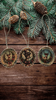 ROUND Wood Decoupaged DEER - SET 1 Ornaments Handmade Christmas Ornament Package Decor WINTER Decor Gift Idea Home Decor Unique SET OF 3 - JAMsCraftCloset