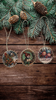 ROUND Wood Decoupaged SNOWMAN TREE Ornaments Handmade Christmas Ornament Package Decor WINTER Decor Gift Idea Home Decor Unique SET OF 3 - JAMsCraftCloset
