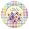 ROUND Digital Graphic Design HAVE A BEAUTIFUL DAY 2 Purple Yellow Floral YELLOW Background Wedding Gift First Home Sublimation Decoupage PNG SVG Country Farmhouse Home Decor Wall Art Shelf Sitter Gift Crafters Delight - JAMsCraftCloset