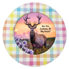 ROUND Digital Graphic Design HUNTERS ARE YOU LOOKING AT MY RACK Deer Decor Lake Scene With Animals First Home Sublimation Decoupage PNG SVG Country Farmhouse Home Decor Wall Art Shelf Sitter Gift Crafters Delight