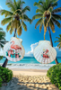 SCALLOP SEASHELL CHRISTMAS ORNAMENT- Shell FLAMINGO Christmas Ornaments SET 4 - BEACH COASTAL DECOR - Handmade Hand Painted DECOUPAGED Repurposed Upcycled Gift SET OF 2 Ornaments - JAMsCraftCloset