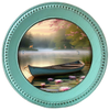 ROUND Digital Graphic Design LONELY BOAT WITH DEER AND FISH Decor Lake Scene With Animals First Home Sublimation Decoupage PNG SVG Country Farmhouse Home Decor Wall Art Shelf Sitter Gift Crafters Delight - JAMsCraftCloset
