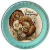 ROUND Digital Graphic Design - HAPPY THANKSGIVING - Turkey With Flowers - Wedding Gift HOME DECOR Sublimation Decoupage PNG SVG PDF JPEG Country Farmhouse Wall Art Shelf Sitter Gift Crafters Delight - JAMsCraftCloset