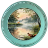 ROUND Digital Graphic Design HUNTERS AND FISHERMENS DELIGHT Lake Scene With Animals First Home Sublimation Decoupage PNG SVG Country Farmhouse Home Decor Wall Art Shelf Sitter Gift Crafters Delight - JAMsCraftCloset