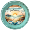 ROUND Digital Graphic Design GOOD MORNING Beach Scene Wedding Gift First Home Sublimation Decoupage PNG SVG Country Farmhouse Home Kitchen Coffee Bar Decor Decor Bathroom Wall Art Shelf Sitter Gift Crafters Delight - JAMsCraftCloset