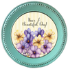 ROUND Digital Graphic Design HAVE A BEAUTIFUL DAY 2 Purple Yellow Floral YELLOW Background Wedding Gift First Home Sublimation Decoupage PNG SVG Country Farmhouse Home Decor Wall Art Shelf Sitter Gift Crafters Delight - JAMsCraftCloset