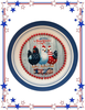 PLATE CHARGER BLUE WHITE PLASTIC ROUND DECOUPAGED Upcycled Repurposed Wall Art or Shelf Sitter GOD BLESS AMERICA CHICKS 4TH OF JULY Decor Kitchen Decor Home Decor Wall Art Gift WEDDING - JAMsCraftCloset
