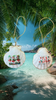 SCALLOP SEASHELL CHRISTMAS ORNAMENT- Shell FLAMINGO Christmas Ornaments SET 3 - BEACH COASTAL DECOR - Handmade Hand Painted DECOUPAGED Repurposed Upcycled Gift SET OF 2 Ornaments - JAMsCraftCloset