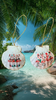 SCALLOP SEASHELL CHRISTMAS ORNAMENT- Shell FLAMINGO Christmas Ornaments SET 1 - BEACH COASTAL DECOR - Handmade Hand Painted DECOUPAGED Repurposed Upcycled Gift SET OF 2 Ornaments - JAMsCraftCloset