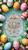 Wood Egg EASTER EGG Wall Art BUNNY WITH EGGS FLOWERS AND BLING Shelf-Sitter Gift Idea Unique Home Holiday Decor - JAMsCraftCloset