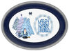 OVAL SHAPED Digital Graphic Design BLUE MERRY CHRISTMAS TREES AND SANTA Sublimation PNG SVG Christmas Decor ake House Sign Farmhouse Country Home Cabin Wall Art Decor Wreath Design Gift Crafters Delight - JAMsCraftCloset