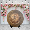 PLATE CHARGER GOLD EMBOSSED FLORAL PLASTIC ROUND DECOUPAGED Upcycled Repurposed Wall Art or Shelf Sitter A HEART OF GOLD IS WHERE THE RAINBOW BEGINS Home Decor Wedding Gift - JAMsCraftCloset