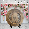 PLATE CHARGER GOLD EMBOSSED FLORAL PLASTIC ROUND DECOUPAGED Upcycled Repurposed Wall Art or Shelf Sitter LEAVE A TRAIL OF SPARKLE Home Decor Wedding Gift - JAMsCraftCloset