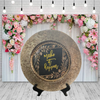 PLATE CHARGER GOLD EMBOSSED FLORAL PLASTIC ROUND DECOUPAGED Upcycled Repurposed Wall Art or Shelf Sitter MAKE IT HAPPEN Home Decor Wedding Gift - JAMsCraftCloset