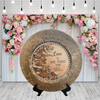 PLATE CHARGER GOLD EMBOSSED FLORAL PLASTIC ROUND DECOUPAGED Upcycled Repurposed Wall Art or Shelf Sitter LOVE IS MORE PRECIOUS THAN GOLD Home Decor Wedding Gift - JAMsCraftCloset