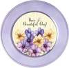 ROUND Digital Graphic Design HAVE A BEAUTIFUL DAY 2 Purple Yellow Floral YELLOW Background Wedding Gift First Home Sublimation Decoupage PNG SVG Country Farmhouse Home Decor Wall Art Shelf Sitter Gift Crafters Delight - JAMsCraftCloset