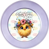ROUND DIGITAL Graphic Design CHICK WITH FLOWERS IN HER HAIR - HAPPY EASTER Sublimation PNG SVG Country Farmhouse Home Decor Sign Shelf Sitter Wall Art Decor Wreath EASTER Design Gift Crafters Delight - JAMsCraftCloset