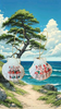 SCALLOP SEASHELL CHRISTMAS ORNAMENT- Shell FLAMINGO Christmas Ornaments SET 1 - BEACH COASTAL DECOR - Handmade Hand Painted DECOUPAGED Repurposed Upcycled Gift SET OF 2 Ornaments - JAMsCraftCloset