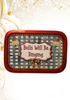 Metal Tray RED - BELLS WILL BE RINGING - HOLIDAY Wall Art Handmade Decoupaged Upcycled Metal Tray Gift - JAMsCraftCloset