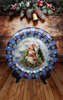 PLATE PLASTIC ROUND Blue and White DECOUPAGED Upcycled Repurposed Wall Art or Shelf Sitter I'D MELT FOR YOU Christmas Holiday Snowman Home Decor Wall Art Gift WEDDING - JAMsCraftCloset