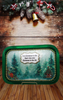Metal Tray GREEN - CHRISTMAS IN THE HEART - CHRISTMAS IN THE AIR - HOLIDAY Wall Art Handmade Decoupaged Upcycled Metal Tray Gift - JAMsCraftCloset