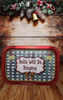 Metal Tray RED - BELLS WILL BE RINGING - HOLIDAY Wall Art Handmade Decoupaged Upcycled Metal Tray Gift - JAMsCraftCloset