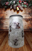 Glass VASE Decoupaged CHRISTMAS SNOWMEN POINSETIAS Shelf Sitter Country Farmhouse Shabby Chic Victorian BoHo Decor Holiday Decor Gift Idea - JAMsCraftCloset