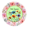 ROUND Digital Graphic Design HELLO SUMMER Green With Dragonfly Butterfly Bee Floral Wedding Gift First Home Sublimation Decoupage PNG SVG Country Farmhouse Home Decor Wall Art Shelf Sitter Gift Crafters Delight - JAMsCraftCloset