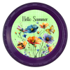 ROUND Digital Graphic Design HELLO SUMMER Green With Dragonfly Butterfly Bee Floral Wedding Gift First Home Sublimation Decoupage PNG SVG Country Farmhouse Home Decor Wall Art Shelf Sitter Gift Crafters Delight - JAMsCraftCloset